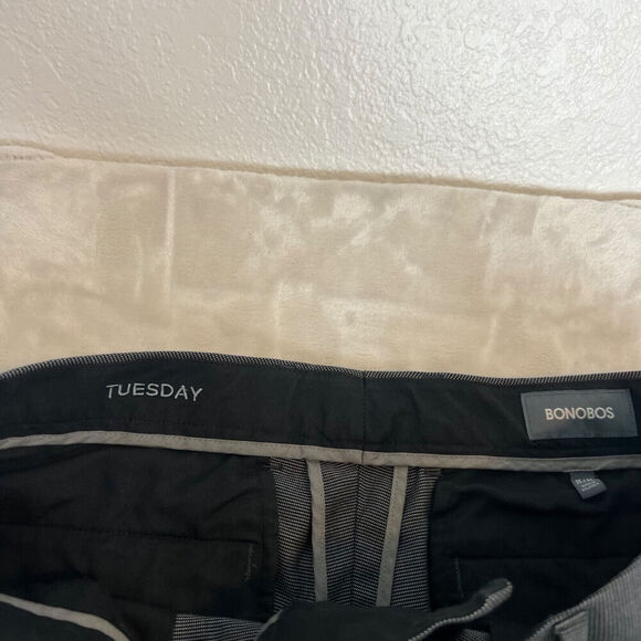 Bonobos Pants Mens 35x32 Grey Tuesday Slim Fit Flat Front Stretch Twill Preppy - Picture 5 of 16